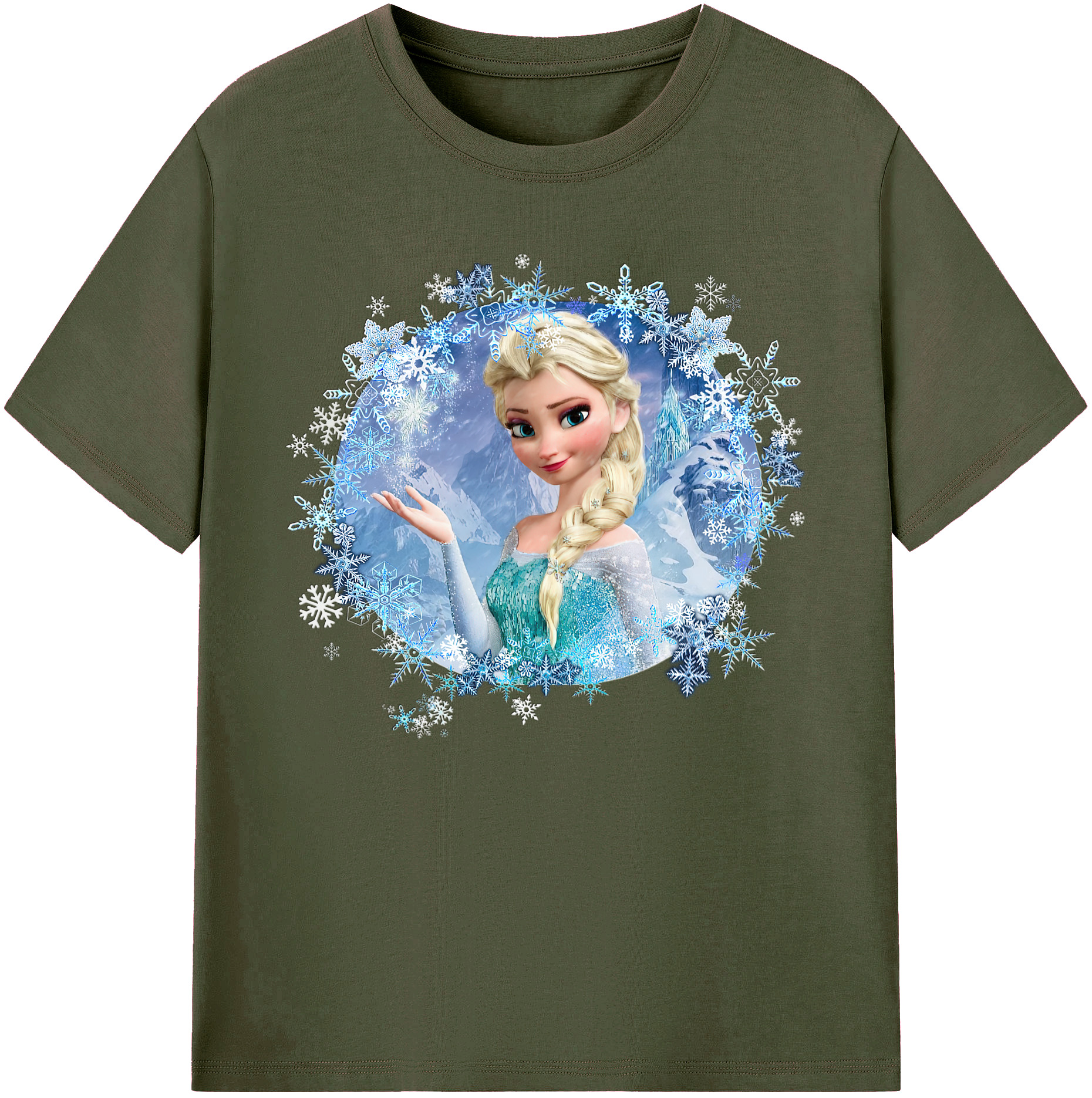 （画像用） アナと雪の女王 アンナ エルサ Frozen Anna Elsa 綿100％ メンズ半袖Tシャツ｜肌触りやわらか＆通気性